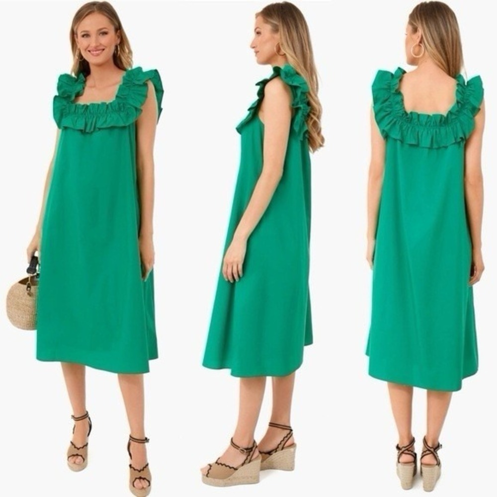 NWT TUCKERNUCK Hyacinth House Green Maria midi dress Women's Size Small